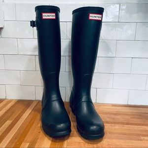 Women’s Original Hunter Boots: Tall, Matte Black, Size 7